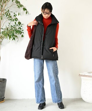 KWD 【日本製/高品質ダウン】STAND COLLAR DOWN VEST ダウンベスト ブラック