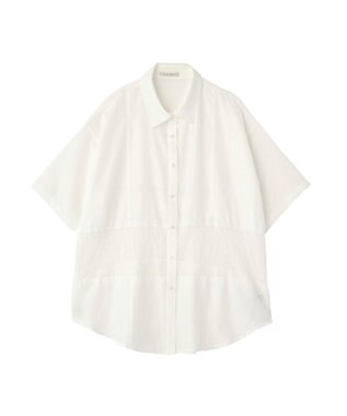 Green Parks レース切替５分袖シャツ White