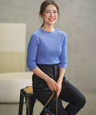 組曲 ベーシック シアーニット ブルー系