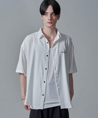 WEGO 【速乾/しわになりにくい/MLサイズ展開】アムンゼンワンポイントBIGシャツ（SS） ホワイト