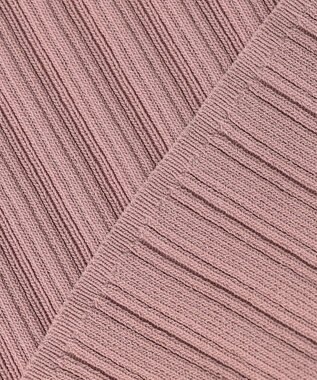 ANY SIS 【2WAY】リボン付き パフスリーブリブ ニット スモーキーピンク