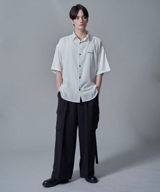 WEGO 【速乾/しわになりにくい/MLサイズ展開】アムンゼンワンポイントBIGシャツ（SS） ホワイト