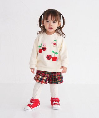 MIKI HOUSE HOT BISCUITS 【80-120cm】 チェック柄 キュロットスカート 赤