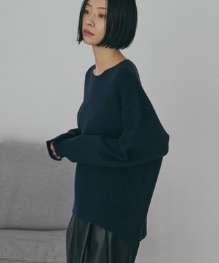 AMERICAN HOLIC バイパチ前振りニットプルオーバー Navy