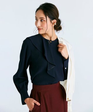 BEIGE， CINDY / アシンメトリーブラウス Navy