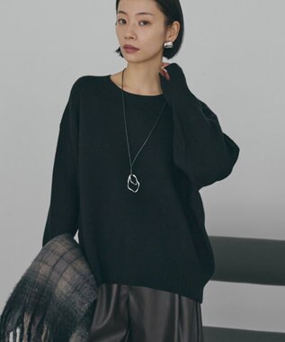 AMERICAN HOLIC バイパチ前振りニットプルオーバー Black