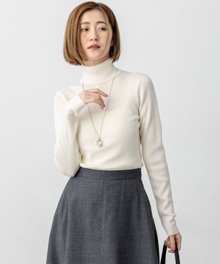 【滝沢眞規子さん着用/WEB限定カラーあり】ウーステッドウール リブタートル ニット