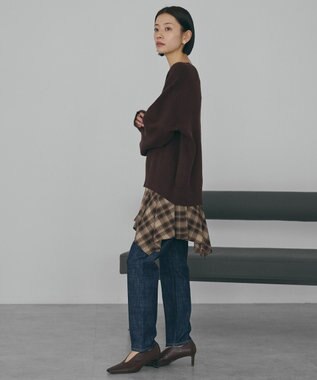 AMERICAN HOLIC バイパチ前振りニットプルオーバー Brown