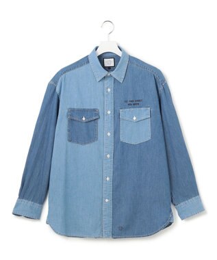J.PRESS YORK STREET 【UNISEX】クレイジーパターン デニムシャツ ブルー系8