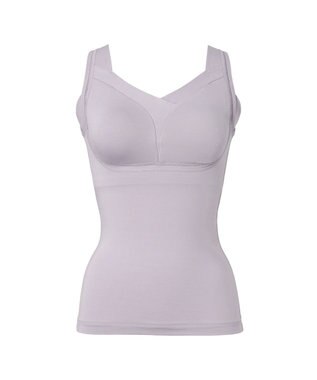 BRADELIS New York 【Yukine inc. 】ゆきねえとろりソフトシルク混ブラキャミ24 とろけるような肌触りで程よく補正 ラベンダーグレー