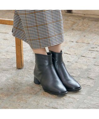 ing <ing>【WEB限定】スクエアトゥショートブーツ ブラック