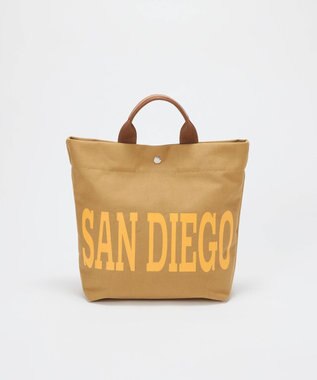 TOPKAPI 【Breath TOPKAPI】シティ プリント キャンバス スクエアトートバッグ / ショルダー付き ブラウン