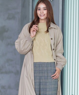 Tiaclasse 【洗える】ケーブルニットプルオーバー イエロー