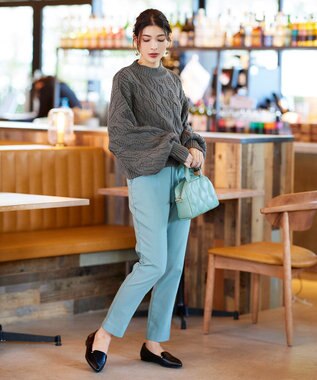 Tiaclasse 【洗える】ケーブルニットプルオーバー グレー