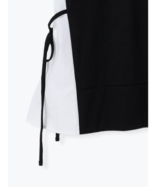 Green Parks 布帛ドッキング脇リボンプルオーバー Black