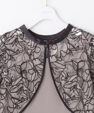 ANY SIS 【LilyCalin】ラインフラワーボレロ × ドレス ライトモカ