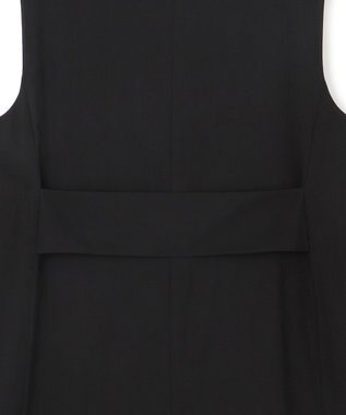 ICB 【洗える】T/Rドライリネン ジレ ブラック系