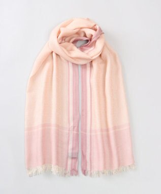 AURORA 【 LANVIN COLLECTION（ランバン コレクション） 】シルクウールロゴジャカードストール ピンク