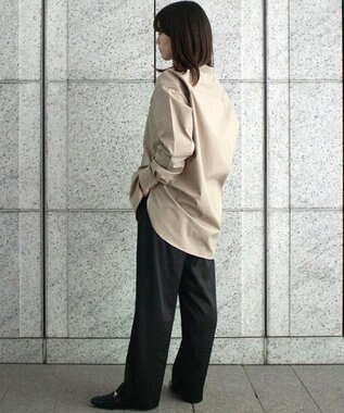 KASHIYAMA GIZA 100/2 バンドカラーシャツ スモークカーキ