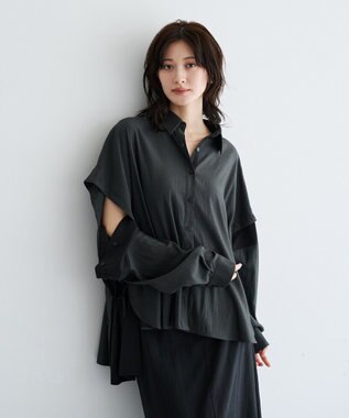 YECCA VECCA マルチwayオーバーシャツ Dark Gray