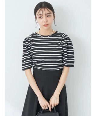 earth music&ecology パワーショルダーリブプルオーバー Border