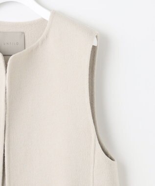 UNFILO 【撥水】ウール混リバー ジレ ベージュ系