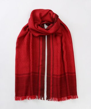 AURORA 【 LANVIN COLLECTION（ランバン コレクション） 】シルクウールロゴジャカードストール ワイン