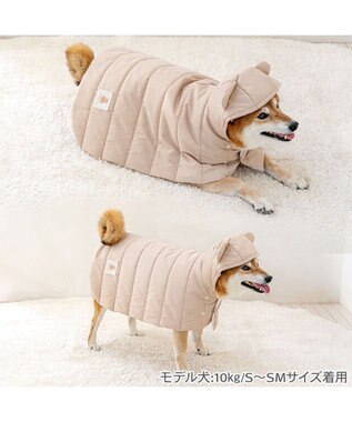 PET PARADISE ペットパラダイス くまちゃん フード付 防寒 ブランケット 大 ベージュ