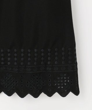 23区GOLF 【WOMEN】カノコ刺繍 ノースリーブ シャツ ブラック系