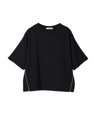 Green Parks ライン使いポンチカットプルオーバー Black