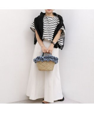 UNBILLION カシュカシュ cachecache / フリルカゴバッグ ブルー