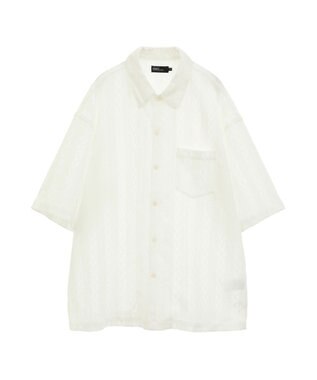 CRAFT STANDARD BOUTIQUE レースオープンカラーシャツ White