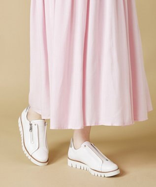 Dominic3 センターゴムサイドジップ レザースニーカー ブラック