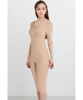 WACOAL あったかインナー 【ふんわりあったか】 8分袖 長袖 ネック浅め 天綿オーガニックを使用 あたたかい ムレにくい しなやかでやわらかい レディース CLD311 /ワコール カラシ