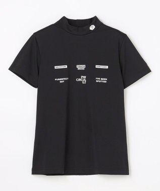 PW CIRCULUS 【WOMEN】メッシュコンビ モックネック  ゴルフウェア レディース ブラック系