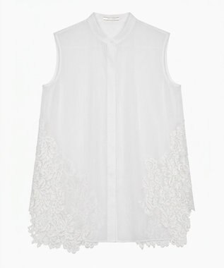 BEIGE， GALENA / レースコンビ シアーシャツ Off