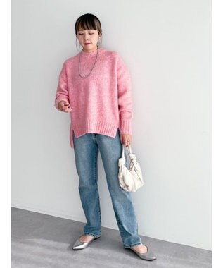 Green Parks ふわふわＭｉｘニットプルオーバー Pink