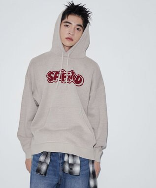 WEGO 【ユニセックス着用ITEM】ジャガードグラフィックパーカー ホワイト