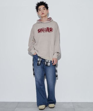 WEGO 【ユニセックス着用ITEM】ジャガードグラフィックパーカー ホワイト