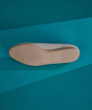 Tiaclasse 【洗える/撥水】スカラップニットフラットパンプス グレージュ