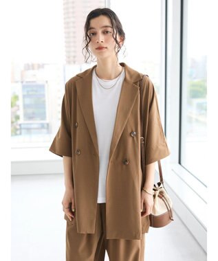 CRAFT STANDARD BOUTIQUE 半袖テーラードジャケット Mocha