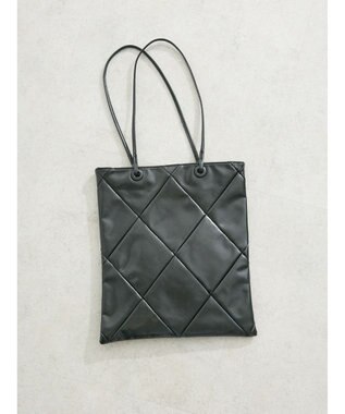 Green Parks ａｎｄｍｉｋｋａ　パッチワークメタリックＡ４トート Black