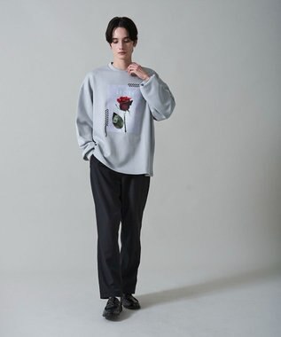 WEGO シートプリントプルオーバー ライトグレー