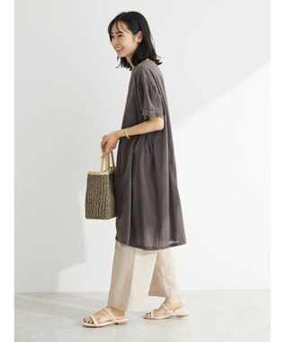 Green Parks Ｉ　ピグメント５分袖チュニック Charcoal Gray