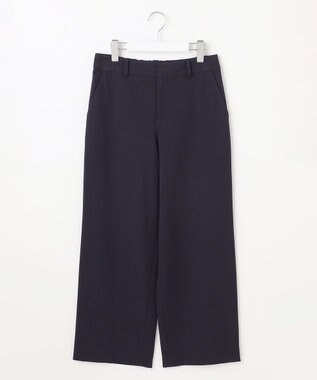 J.PRESS LADIES L 【洗える】T/Rアルガンシルク ワイド パンツ ネイビー系