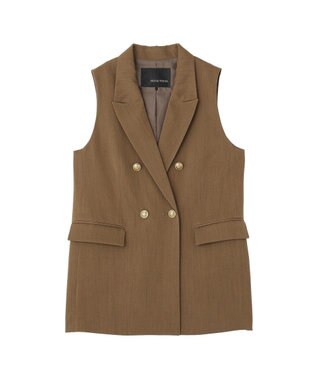 YECCA VECCA ドライタッチ金釦テーラードジレ Brown