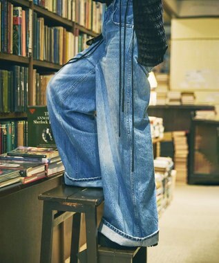 woadblue 【157】Long Rise Wide Pants デニムパンツ MIDBLUE