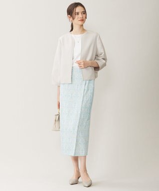 自由区 S 【洗える】グログランパフスリーブ ジャケット ベージュ