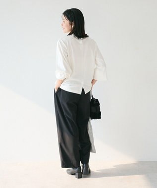 CRAFT STANDARD BOUTIQUE モックネックリングドット長袖プルオーバー White