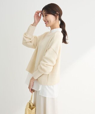 Green Parks ２ｗａｙ　スパンコールニットプルオーバー Ecru